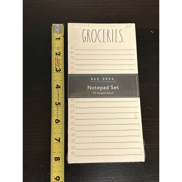Rae Dunn Groceries Notepad Set With 70 Sheets Each Printed With Soy-Based Ink - Picture 5 of 5